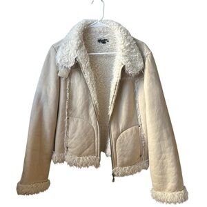 Bebe Cream Shearling Jacket